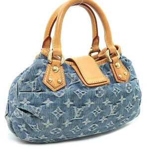 Louis Vuitton Denim Handbag Pleaty Monogram